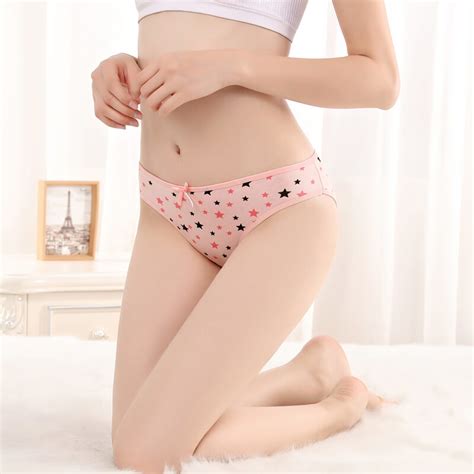 china yun meng ni sexy underwear five star printed panties cotton women