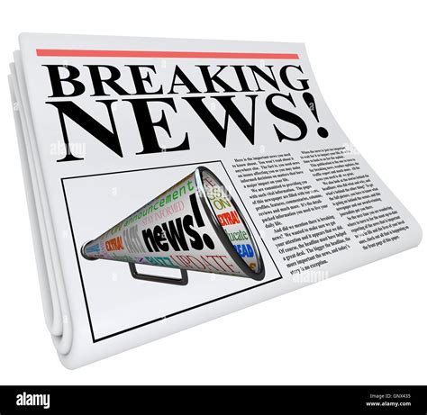breaking news newspaper front page announcement stock photo alamy