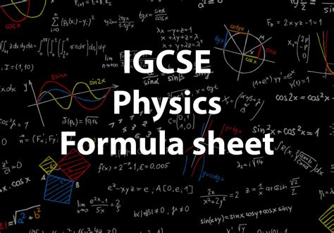 igcse physics formula sheet
