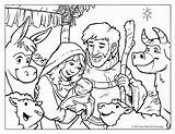 Coloring Nativity Pages Cute Scene Christmas sketch template
