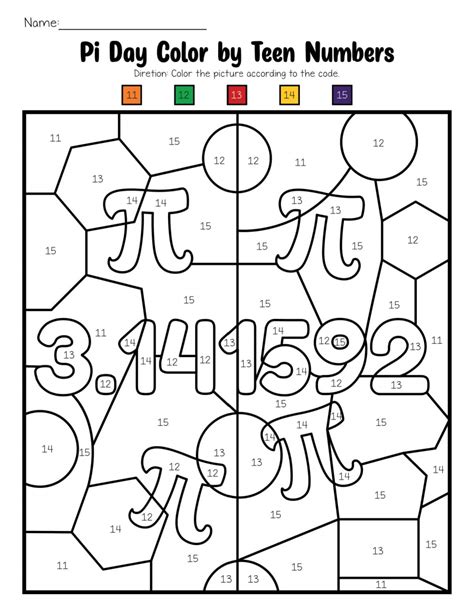 pi day activities pi color  number pi day coloring pages