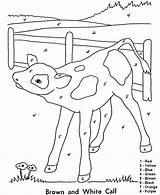 Coloring Color Number Pages Farm Calf Easy Baby Numbers Activity Follow Kids Sheet Educational Print sketch template