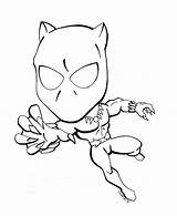 Pantera Coloring Avengers Chibi Nera Colorare Colorpages sketch template