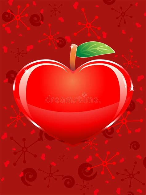 appelvormig hart vector illustratie illustration  ontwerp