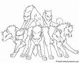 Lineart Wolves Firewolf Deviantart sketch template