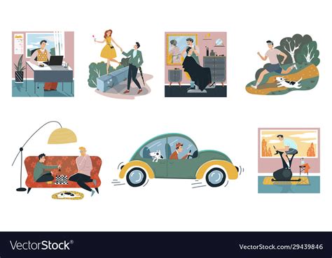 daily life man people  everyday routine vector image