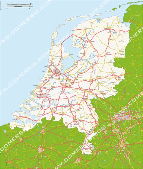 vector road map  netherlands nl