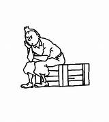 Tintin Thinking Desenhos Colorir Songeur Milou Tim Coloriages Stampare Animati Cartoni Designlooter Qdb Stampa sketch template