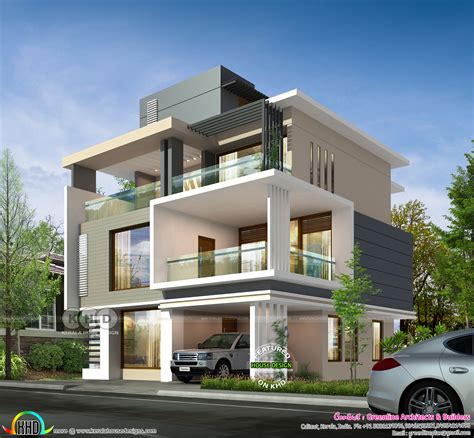square feet  storied ultra modern home kerala home design  floor plans  dream houses