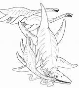 Kronosaurus Coloring Four Pages Printable Kids sketch template