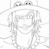 Ace Portgas Luffy Lineart sketch template