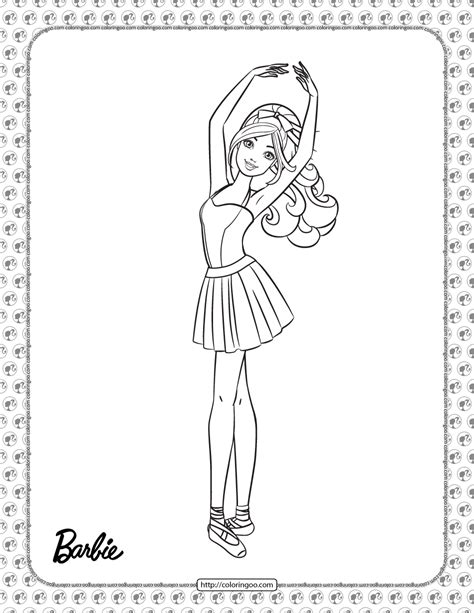 ballerina barbie  coloring page