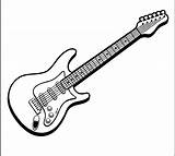 Guitar Drawing Acoustic Line Coloring Electric Pages Sketch Getdrawings sketch template