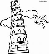 Pisa Leaning Tower Clipartbest Twit Coloring Google Clipart sketch template