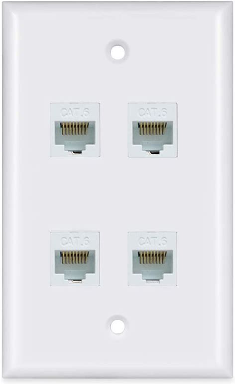 amazoncom ethernet wall plate  port cat ethernet cable wall plate female  female white
