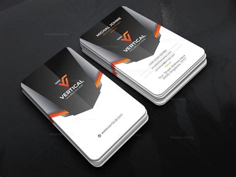 vertical company business card design template  business card template design vertical