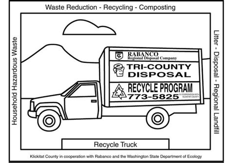 coloring page recycling truck  printable coloring pages img