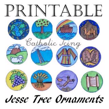 printable jesse tree ornaments  black  white  color tpt