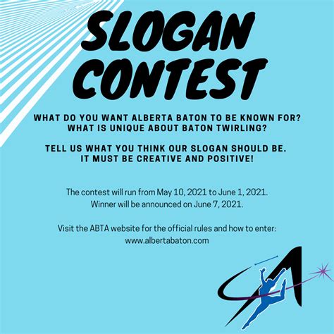 slogan contest alberta baton twirling association