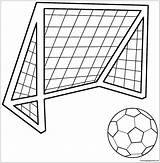 Goal Pages Soccer Ball Coloring Color Online Print sketch template