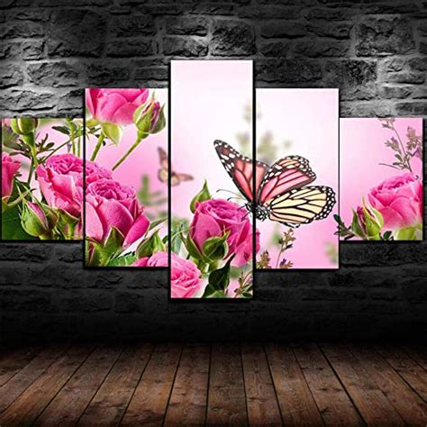 Girdssa Wall Decor For Living Room Beautiful Pink Butterfly