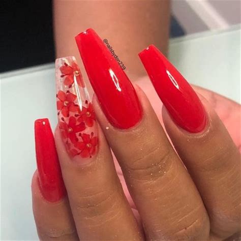 Coffin Nails Red Nail Designs 2020 Or Perhaps It S A Girls Night Out