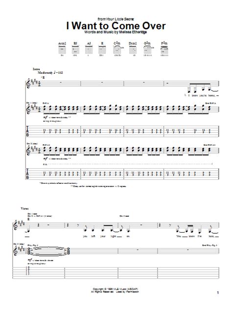 i want to come over by melissa etheridge guitar tab guitar instructor