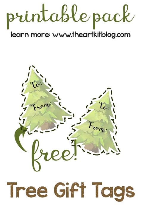 tree gift tags  printable  art kit