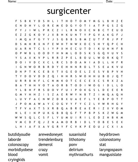 surgicenter word search wordmint