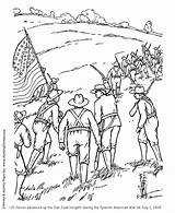 Coloring Pages Hill Veterans Rough War Spanish Roosevelt Riders Juan San Sheets Bunker American Kids Cuba His Drawing Printables Soldier sketch template