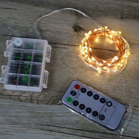 waterproof remote control fairy lights battery operated led lights decoration  mode timer