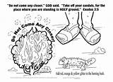Bush Burning Moses Coloring Printable Sheet Bible Pages Children Kids God Activity Activities Sunday School Worksheets Sheets Ministry Stories Girls sketch template