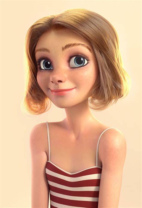 the girl by alice lomiry character design girl 3d model character
