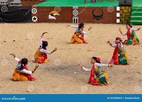 Traditional Indian Folk Dance Being Performed By Womenfolk Editorial