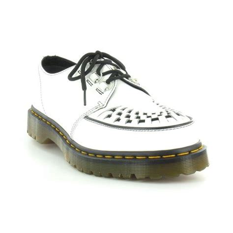 dr martens ramsey mens leather creeper shoes white black white leather leather men leather