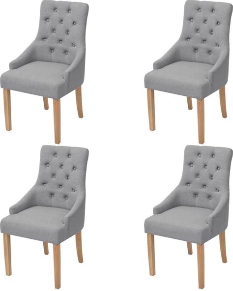 bolcom eetkamerstoelen met knopen stof grijs  stuks eetkamer stoelen extra stoelen voor
