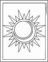Sun Moon Coloring Pages Stars Star Color Radiant Pdf Colorwithfuzzy sketch template