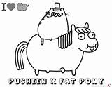 Pusheen Coloring Pages Fat Pony Cat Printable Ride Print Unicorn Kids Pushin Adults Color Friends Baby Dad Cool Vacation Riding sketch template
