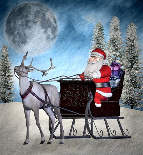santa claus   reindeer royalty  stock photography image