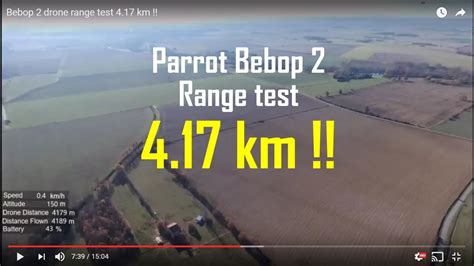 bebop  drone range test  km youtube