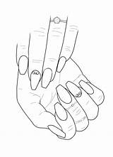 Clipart Nail Coloring Book Line Adult Transparent sketch template