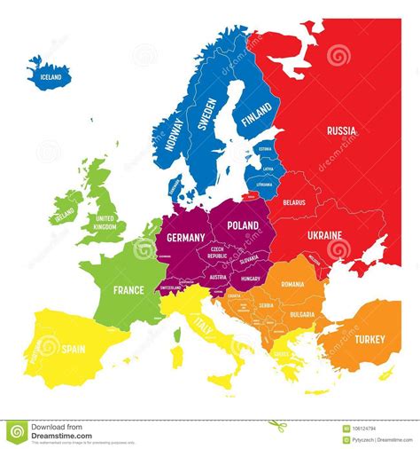 Sex Geografiska Regioner Av Sydliga Europa Vektor Illustrationer