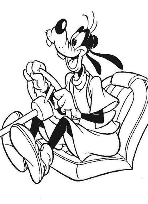 goofy coloring pages driving coloringstar clipart  clipart