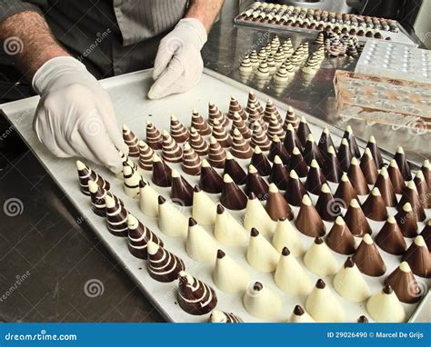 making chocolate stock photo image  employee manufacture