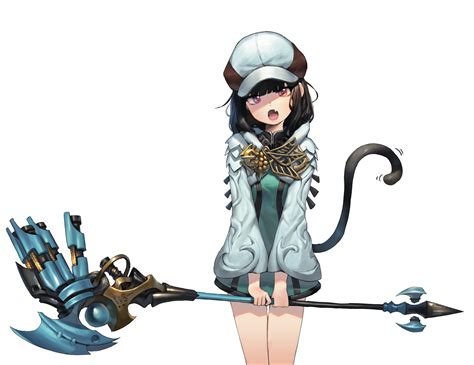 Black Hair Catgirl Dress Fang Final Fantasy Final Fantasy