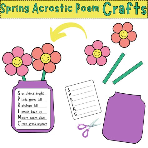 spring flower craft acrostic poems spring poems writing activity