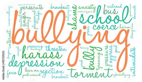 bullying word cloud   white background stock adobe stock