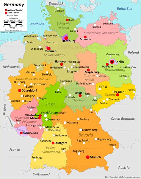germany map maps  federal republic  germany