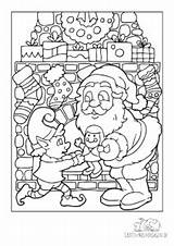 Kamin Weihnachtsmann Schenkt Puppe Weihnachtlichen Ausmalbild sketch template