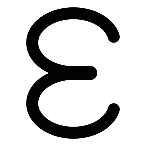 epsilon greek symbol small letter lowercase font icon black color
